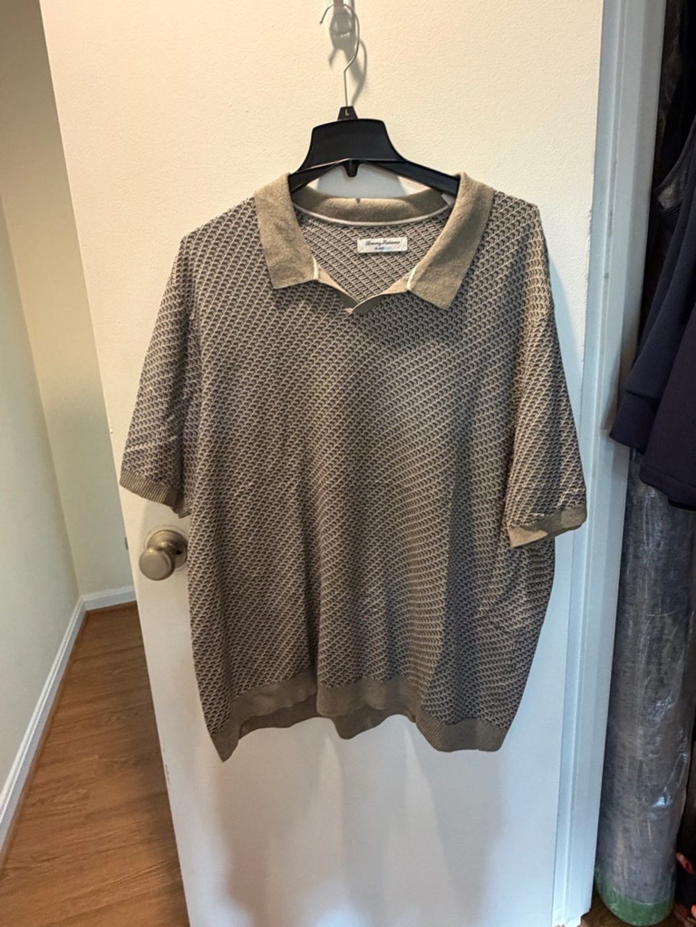 Tommy Bahama Taupe Textured Short-Sleeve Polo